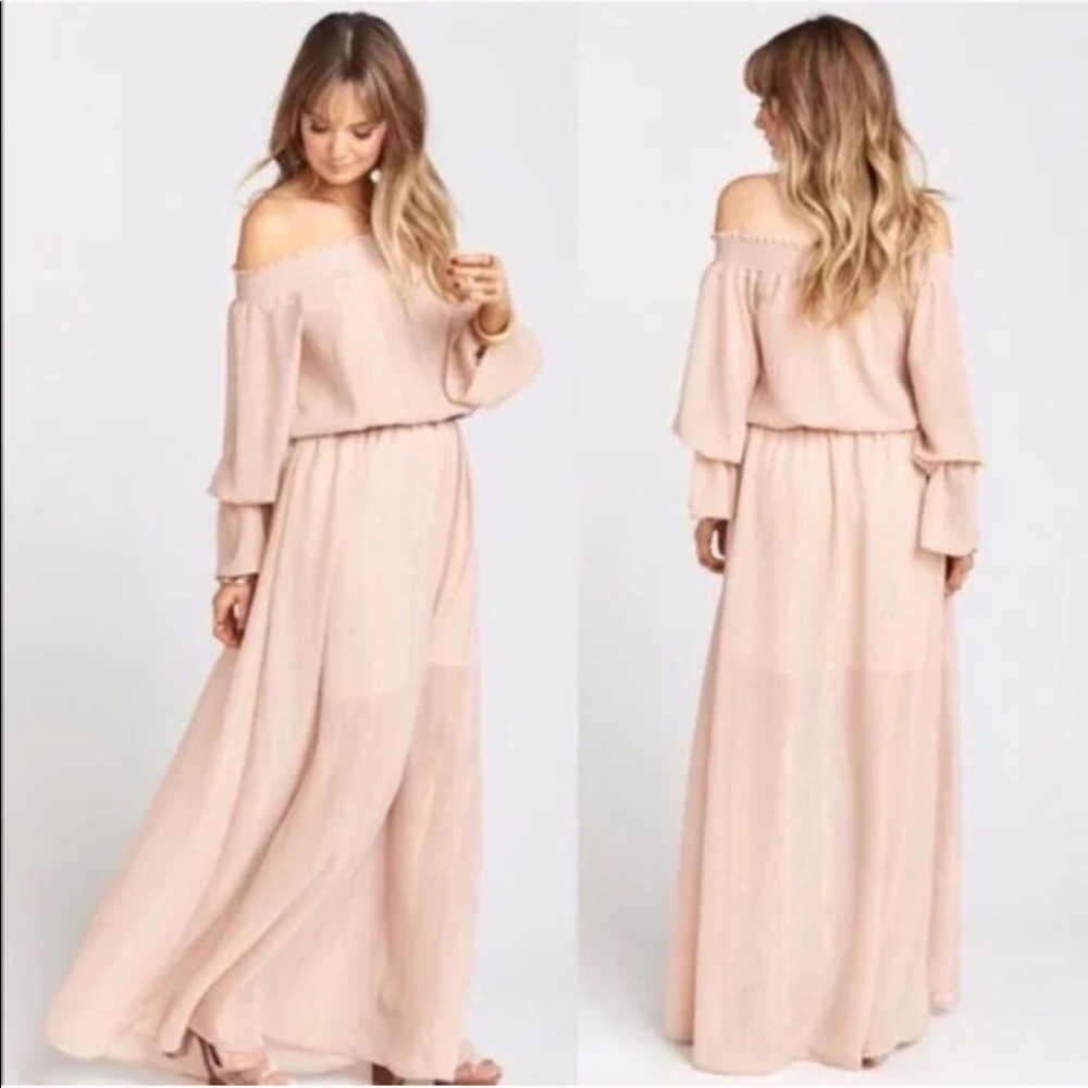 Show Me Your MuMu Wanda Maxi Dress Metallic Pink